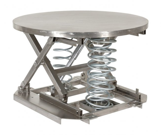 Partially Stainless Spring Scissor Table - Click Image to Close